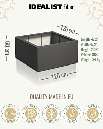 PURE Low Cube Outdoor Fiberglass Planter