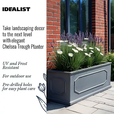 IDEALIST Lite Faux Lead Chelsea Light Concrete Through Planter