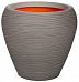 Round Resin Ribbed Planter by Cadix Capi Tutch Vase