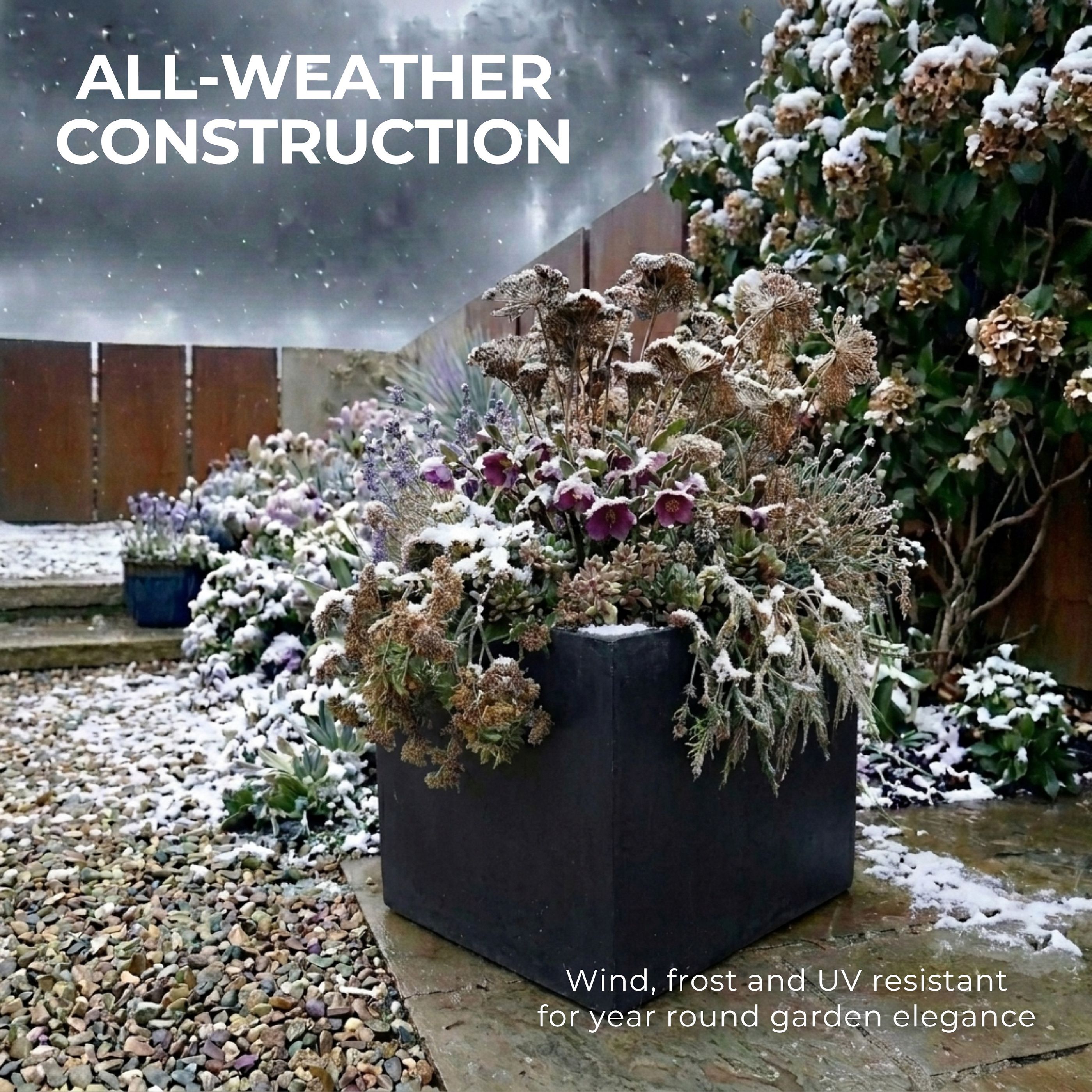 IDEALIST Lite Square Box Contemporary Light Concrete Planter