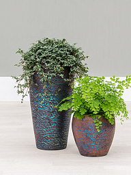 Amora Couple Glazed Clay Round Planter