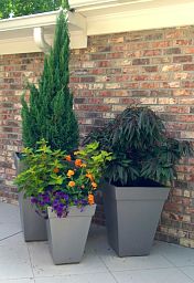 Geo Classic Fiberglass Square Tall Aluminium Planter Pot In/Out