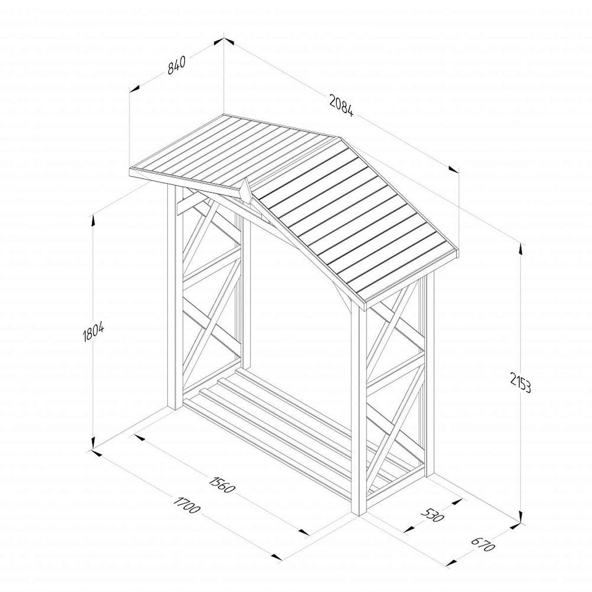 Outdoor Wooden Apex Wall Log Store by Forest Garden