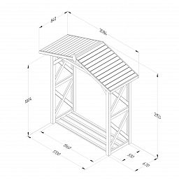 Outdoor Wooden Apex Wall Log Store by Forest Garden