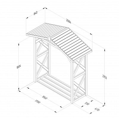 Outdoor Wooden Apex Wall Log Store by Forest Garden