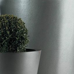 Geo Round Fiberglass Round Tall Alu Tx Planter Pot In/Out