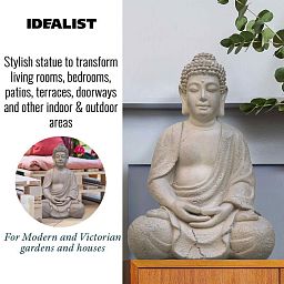 IDEALIST Lite Meditating Buddha Sculpture Garden Statue