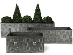 Elizabethan Fiberglass Trough Faux Lead Planter Pot In/Out