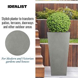 IDEALIST Lite Tall Tapered Contemporary Light Concrete Planter