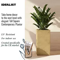 IDEALIST Lite Tall Square Metallic Indoor Planter