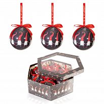 Christmas Tree Decor Baubles Gnome Decoupage Balls in Display Box, Set...
