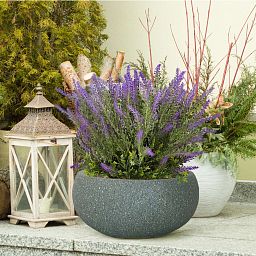IDEALIST Lite Textured Concrete Effect Bowl Outdoor Planter