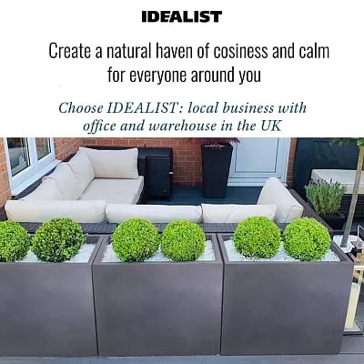 IDEALIST Lite Contemporary Light Concrete Trough Planter