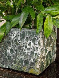 Lava Cube Relic Jade W16 H16 L16 cm (glazed inside) Planter