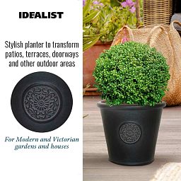 IDEALIST Lite Rustic Style Rolled Rim Wide Vase Outdoor Planter