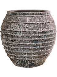 Lava Ceramic Large Ribbed Planter | Indoor and Outdoor Plant Pot