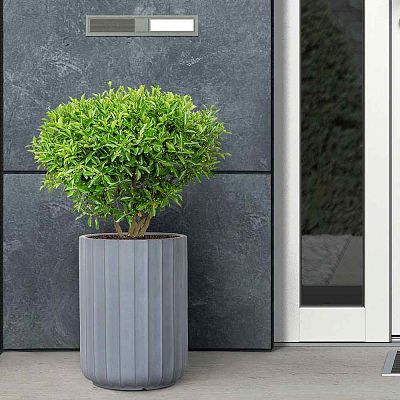 IDEALIST Lite Modern Ribbed Cylinder Round Outdoor Planter