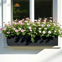 IDEALIST Lite 100cm Window Flower Box | Black Light Concrete Garden Pl...