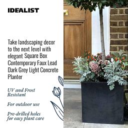 IDEALIST Lite Square Box Contemporary Light Concrete Planter