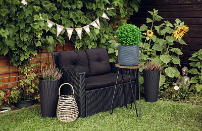 IDEALIST Lite Honeycomb Style Cylinder Round Outdoor Planter