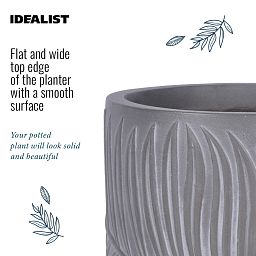 IDEALIST Lite Leaf Embossed Round Planter