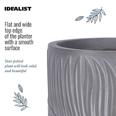 IDEALIST Lite Leaf Embossed Round Planter