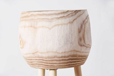 HORTICO TREND Wooden House Planter with Legs, Tall Indoor Plant Pot Stand with Waterproof Liner