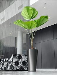 LECHUZA Delta Round Tall Poly Resin Self-watering Planter