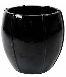 Ceramic Round Lined Glossy Planter Pot In/Out