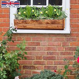 Rustic Scandinavian Redwood Window Box Outdoor Planter Made in UK by HORTICO