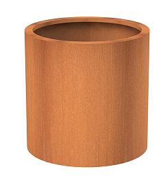 Atlas Round Tall Corten Steel Outdoor Planter