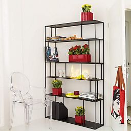 LECHUZA CUBE Glossy Triple Trough Poly Resin Self-watering Planter