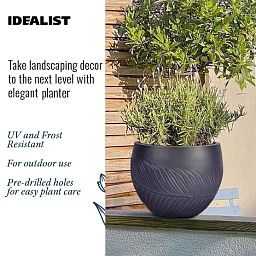 IDEALIST Lite Leaf Embossed Ball Planter