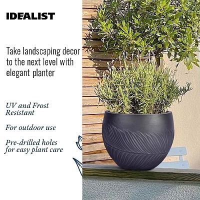 IDEALIST Lite Leaf Embossed Ball Planter