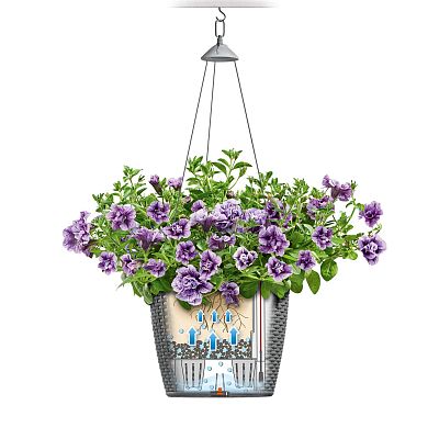 LECHUZA NIDO Cottage Round Poly Resin Outdoor Self-watering Planter