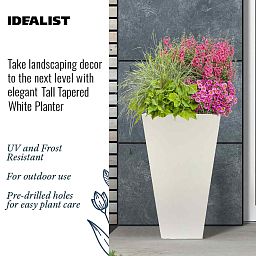 IDEALIST Lite Tall Tapered Contemporary Light Concrete Planter