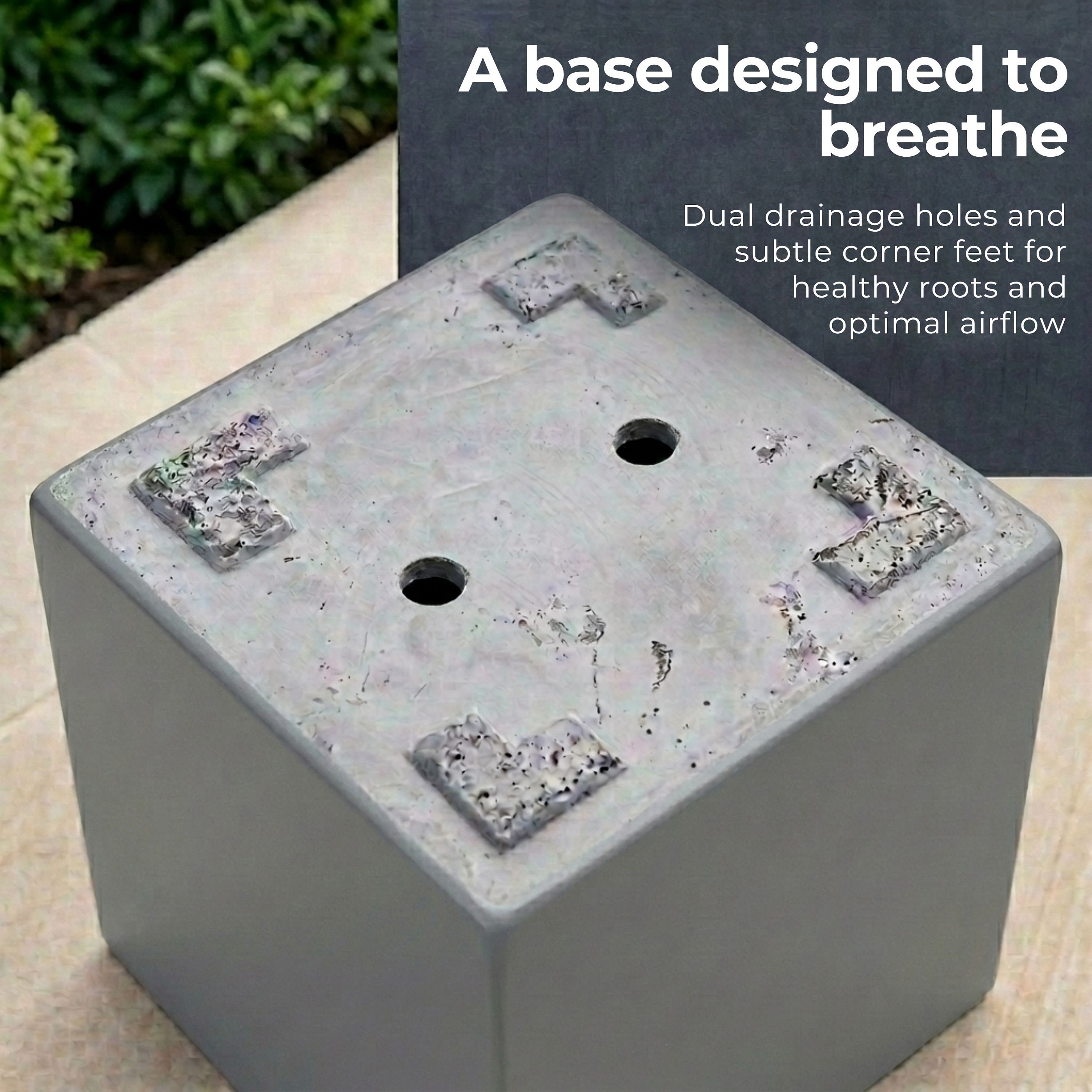 IDEALIST Lite Square Box Contemporary Light Concrete Planter