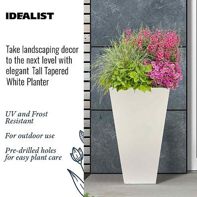 IDEALIST Lite Tall Tapered Contemporary Light Concrete Planter