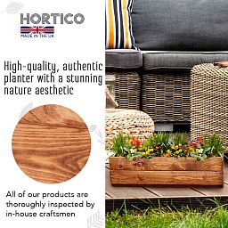 Rustic Scandinavian Redwood Window Box Outdoor Planter Made in UK by HORTICO
