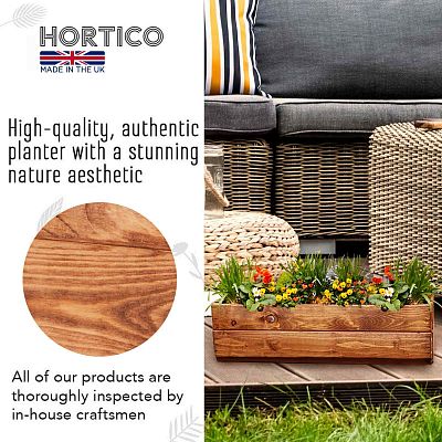 Rustic Scandinavian Redwood Window Box Outdoor Planter Made in UK by HORTICO