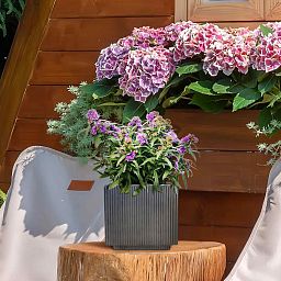 IDEALIST Lite Vertical Ribbed Square Effect Outdoor Planter