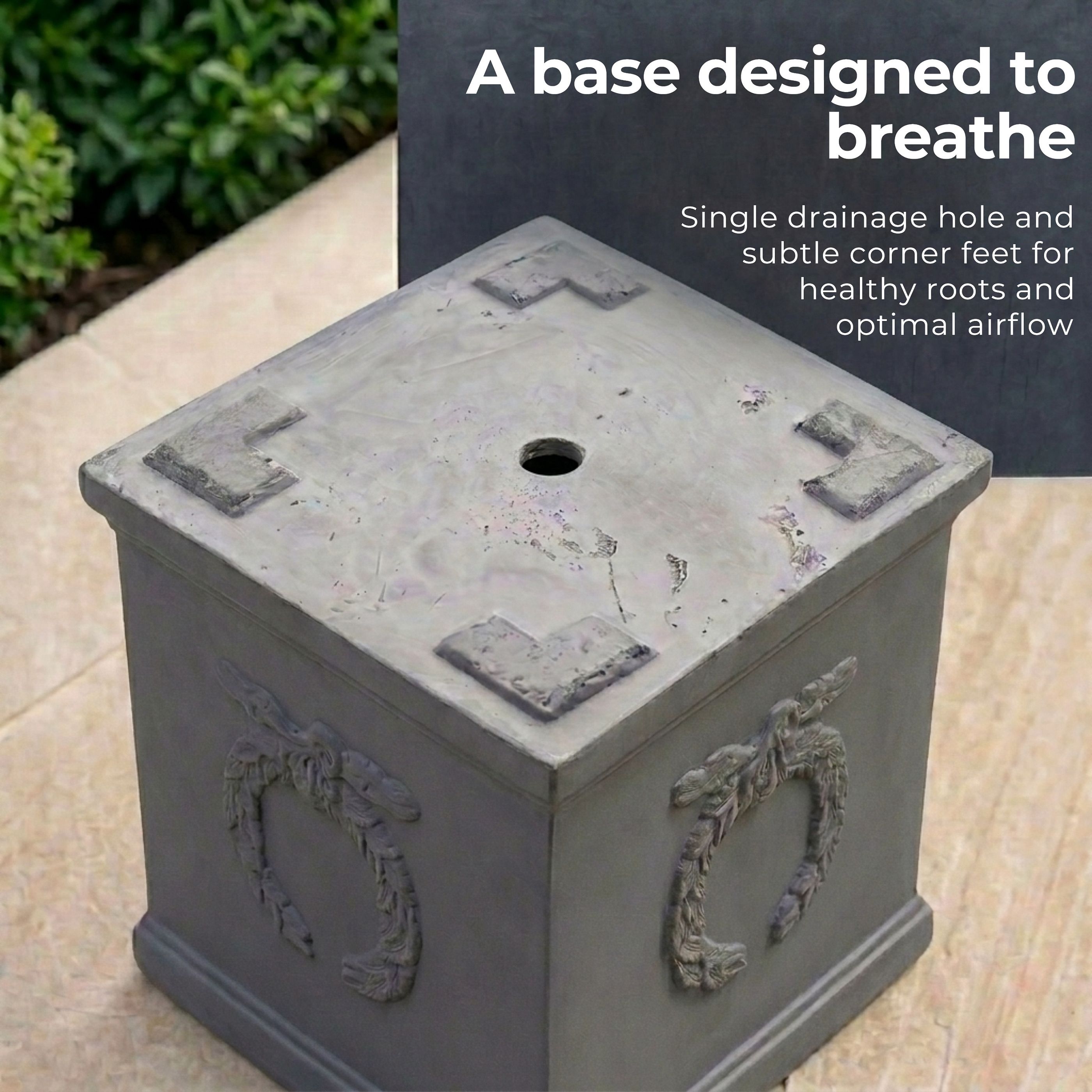 IDEALIST Kensington Light Stone Square Garden Planter
