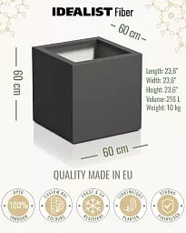 PURE Cube Outdoor Fiberglass Planter