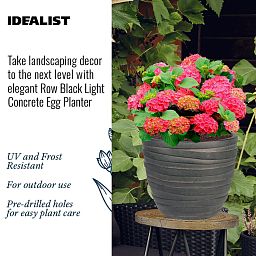 IDEALIST Lite Row Light Concrete Egg Planter