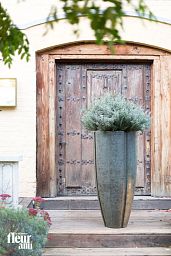Patina Round Tall Polystone Outdoor Planter
