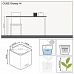 LECHUZA CUBE Glossy Cat Square Poly Resin Indoor Self-watering Planter