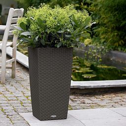 LECHUZA CUBICO Cottage Square Tall Poly Resin Self-watering Planter