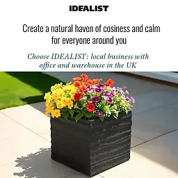 IDEALIST Lite Straw Ribbed Square Outdoor Planter
