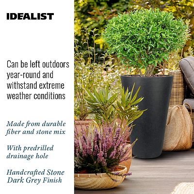 IDEALIST Lite Contemporary Round Light Concrete Planter