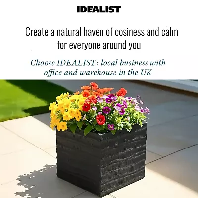 IDEALIST Lite Straw Ribbed Square Outdoor Planter